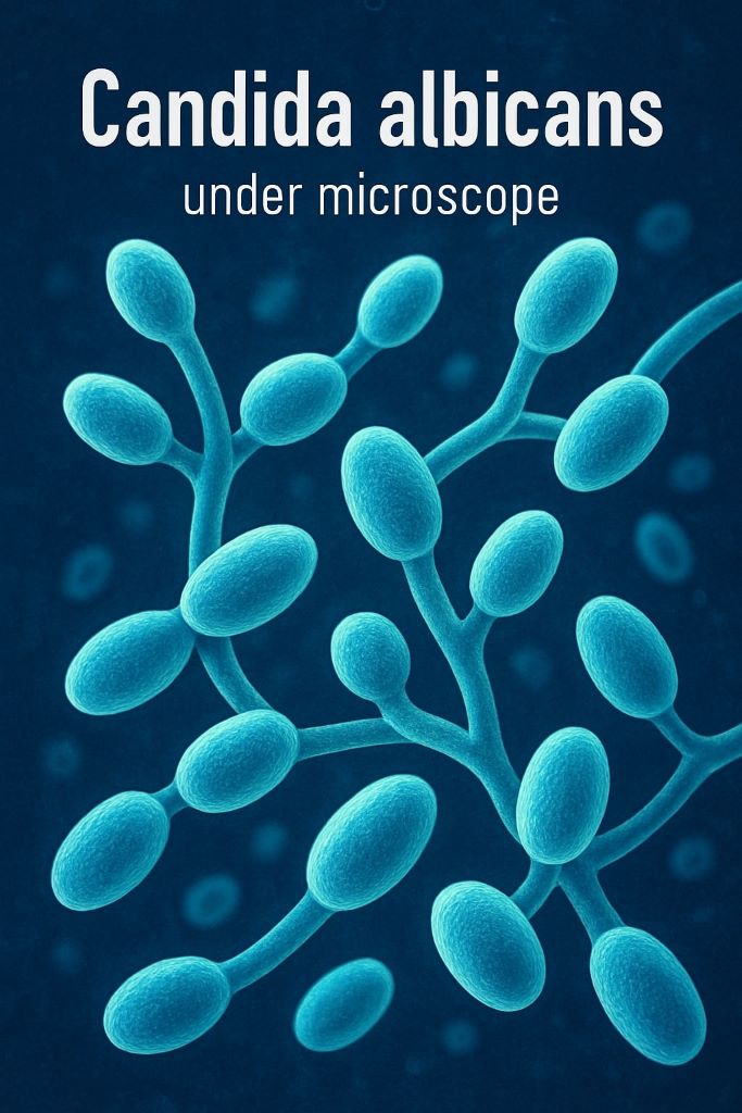 kandida ispod mikroskopa candida albicans under microscope