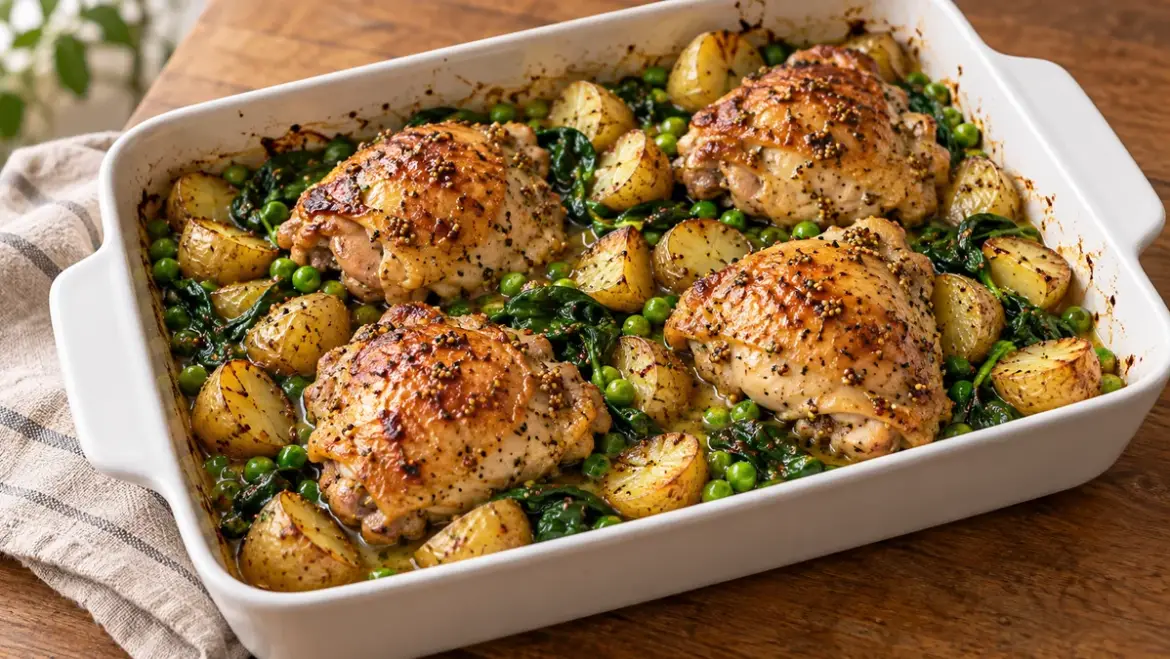 Honey Mustard Chicken Thighs: Oven Recipe with Potatoes