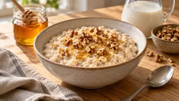 Oatmeal with Honey and Walnuts: Easy Breakfast Recipe